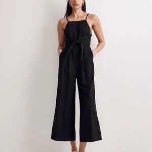 NWOT Madewell crop wide leg jumpsuit in black sleeveless